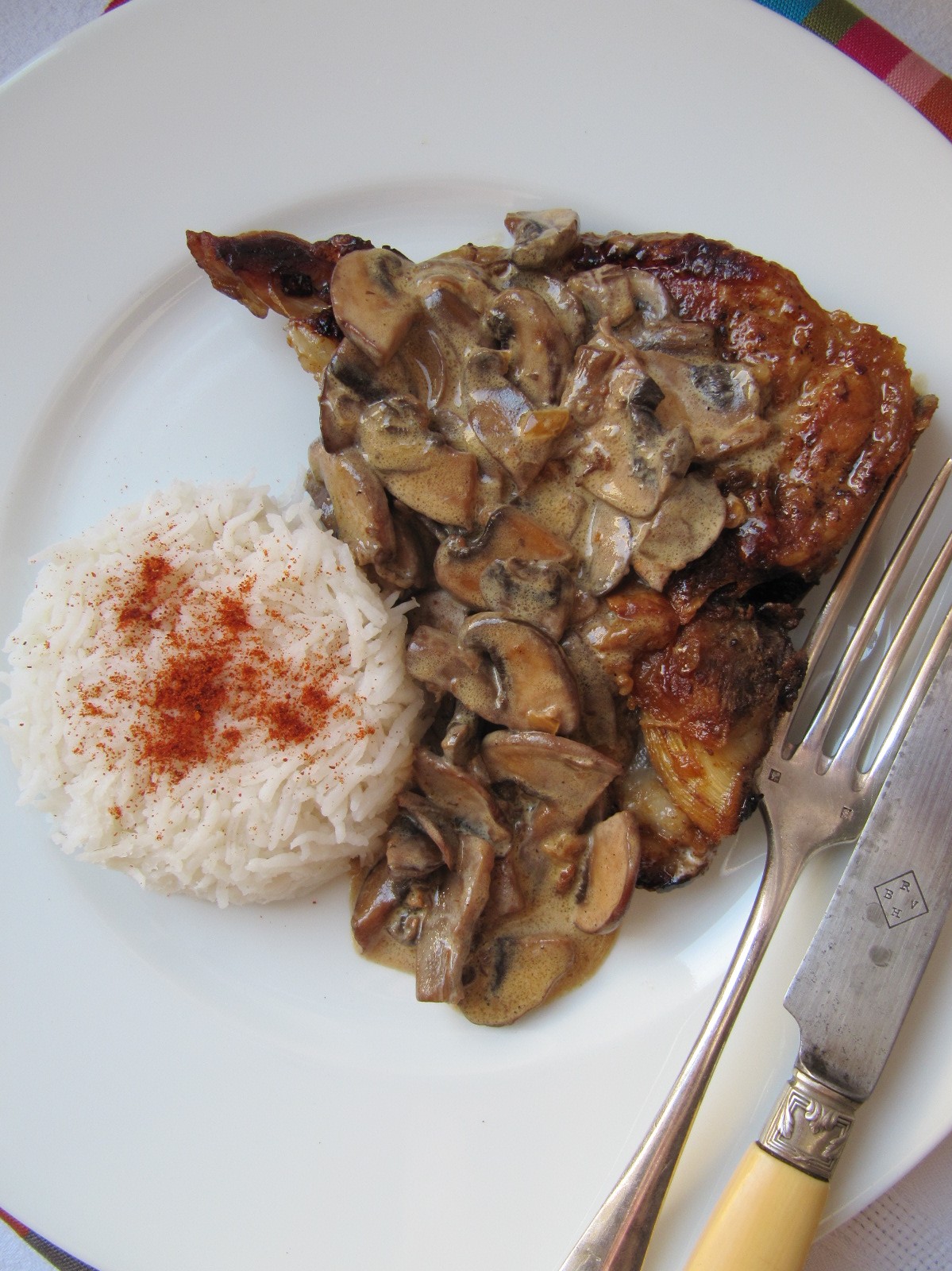 La cuisine d'ici et d'ISCA: Côtes de veau à la crème & aux champignons