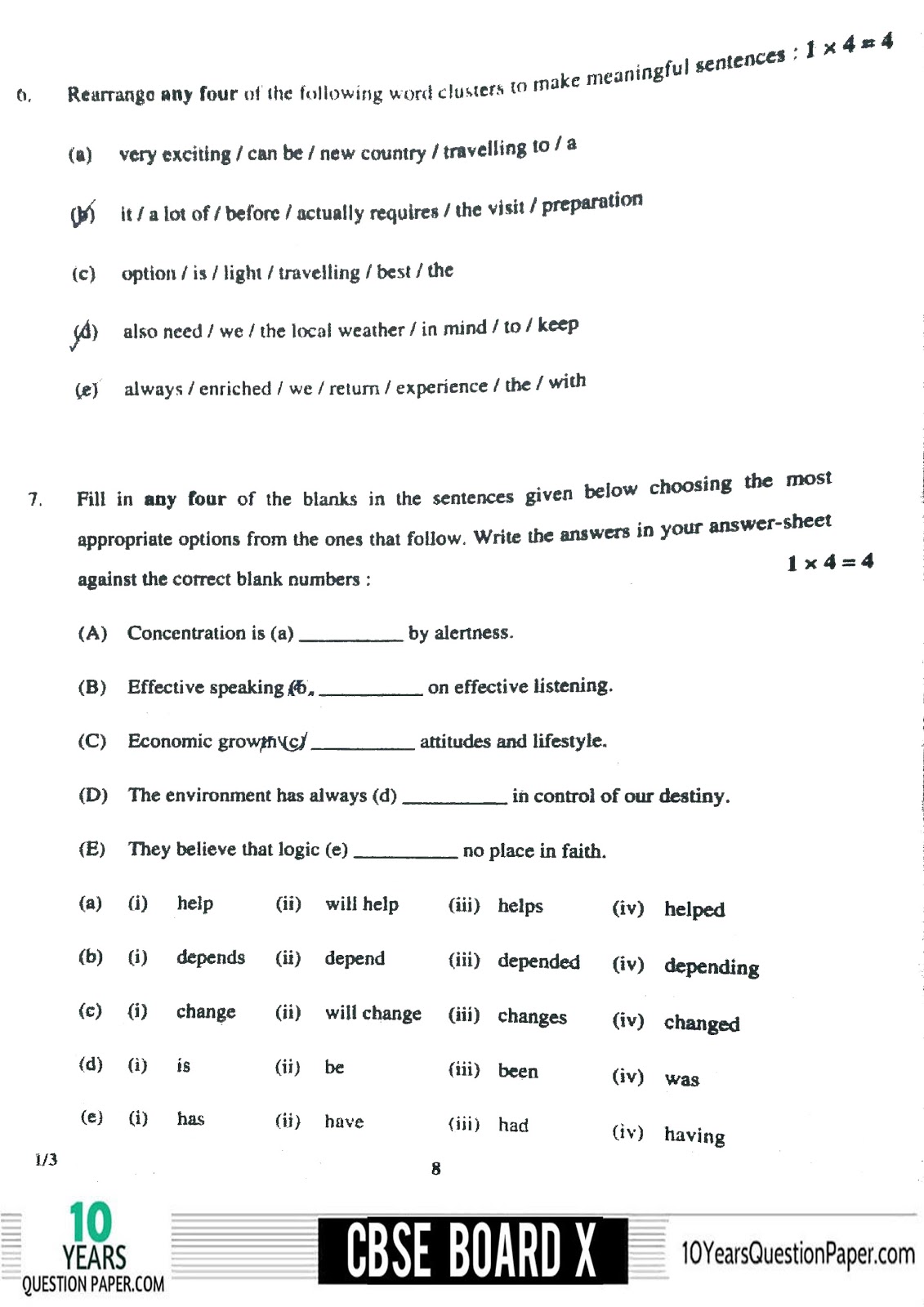 CBSE Class 10 English Communicative board 2018 Question Paper CBSE Board 2018 English Communicative Question paper Class 10 Page-08