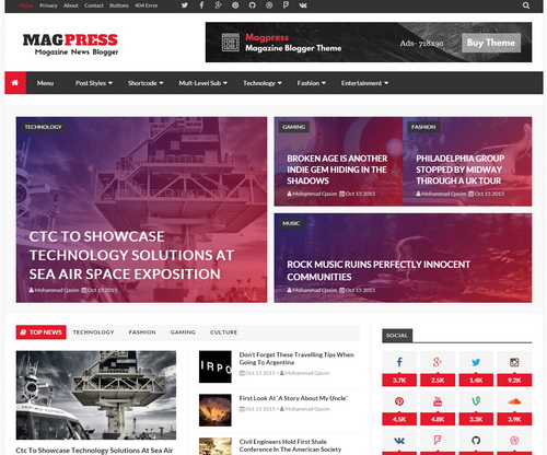 Magpress Blogger Template