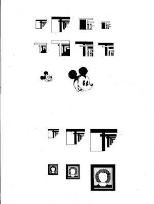 Personal identification icons, created at Pratt Institute, with hand drawing of Mickey Mouse
