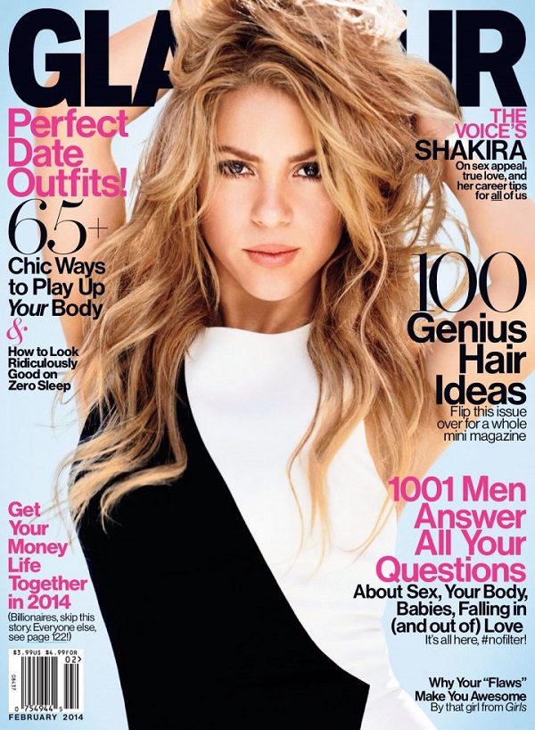 Shakira is the scintillating star of Glamour US February 2014 edition