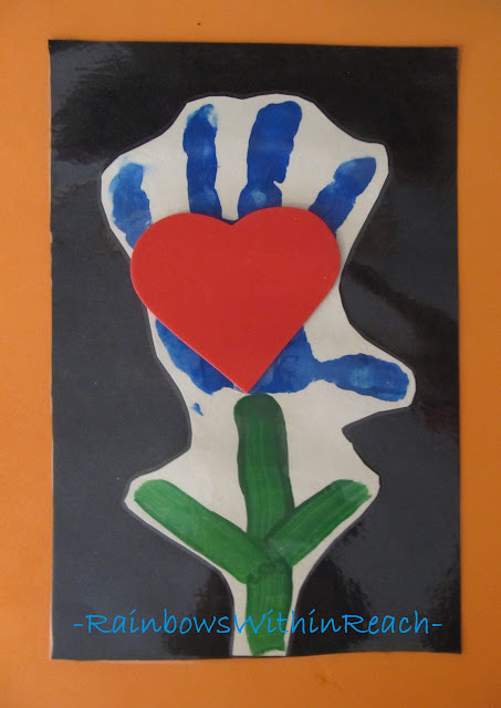 photo of: Handprint for Mother's Day, Preschool handprint painting, 