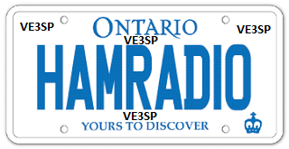 Vehicle HAM Amateur Radio Personalized licence plate "HAMRADIO" - VE3SP VA3AGV VE3SP community support. Amateur Radio Toronto Canada