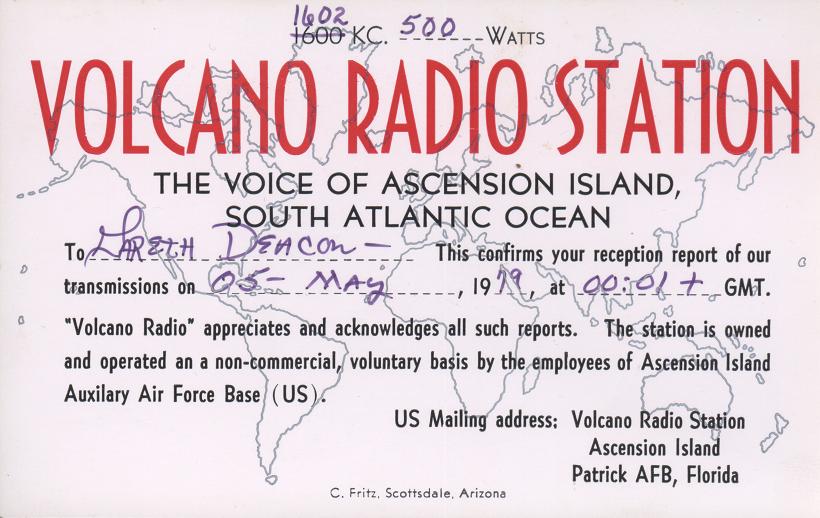 Volcano Radio, Ascension Island (1602 kHz) 1979