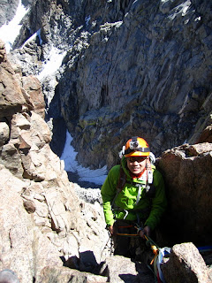 Rappelling back down to the U-Notch from the chimney.
