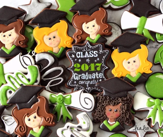 Girl graduation sugar cookies -- a cookie decorating tutorial