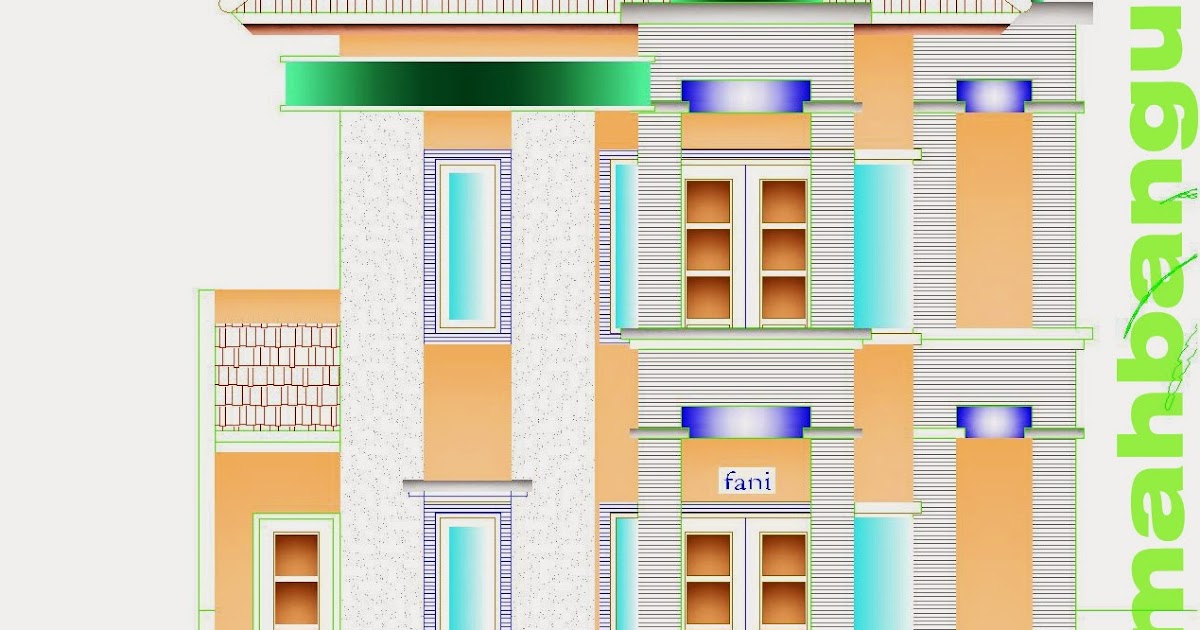  Tampak  Depan  Rumah  Minimalis 2 Lantai Autocad  Desain  