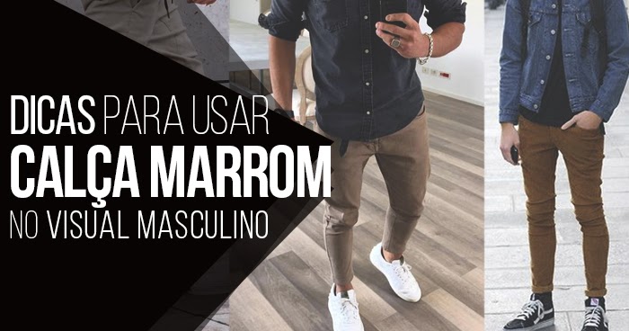 camisa preta com calça marrom