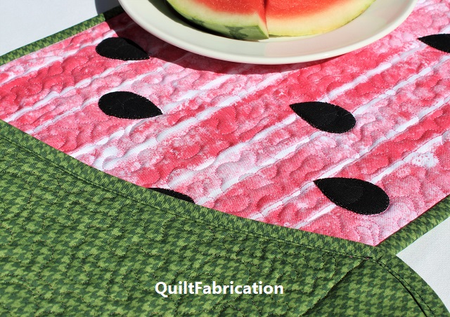 Whatamelon Table Runner by QuiltFabrication backing