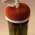 Idea: tapa de frasco manzana al crochet / Crocheted apple jar cover