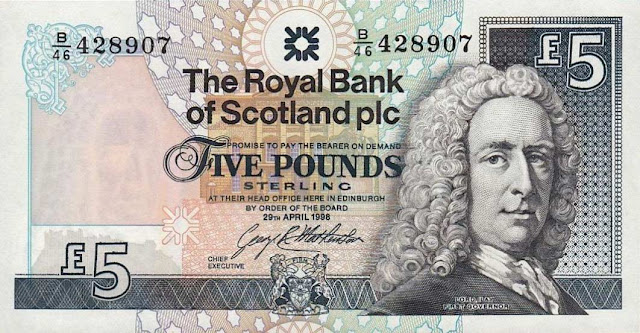 Royal Bank of Scotland 5 Pound Note 1998 Lord Ilay