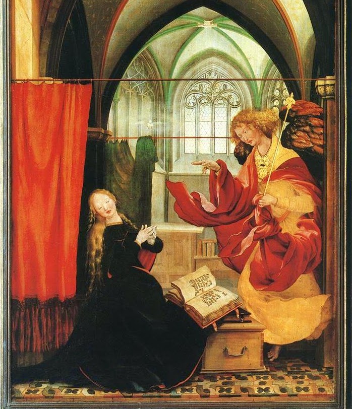 annunciation - matthias grunewald annunciation - isenheim altarpiece