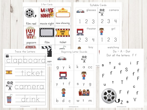 FREE Movie Night Worksheets for Kids