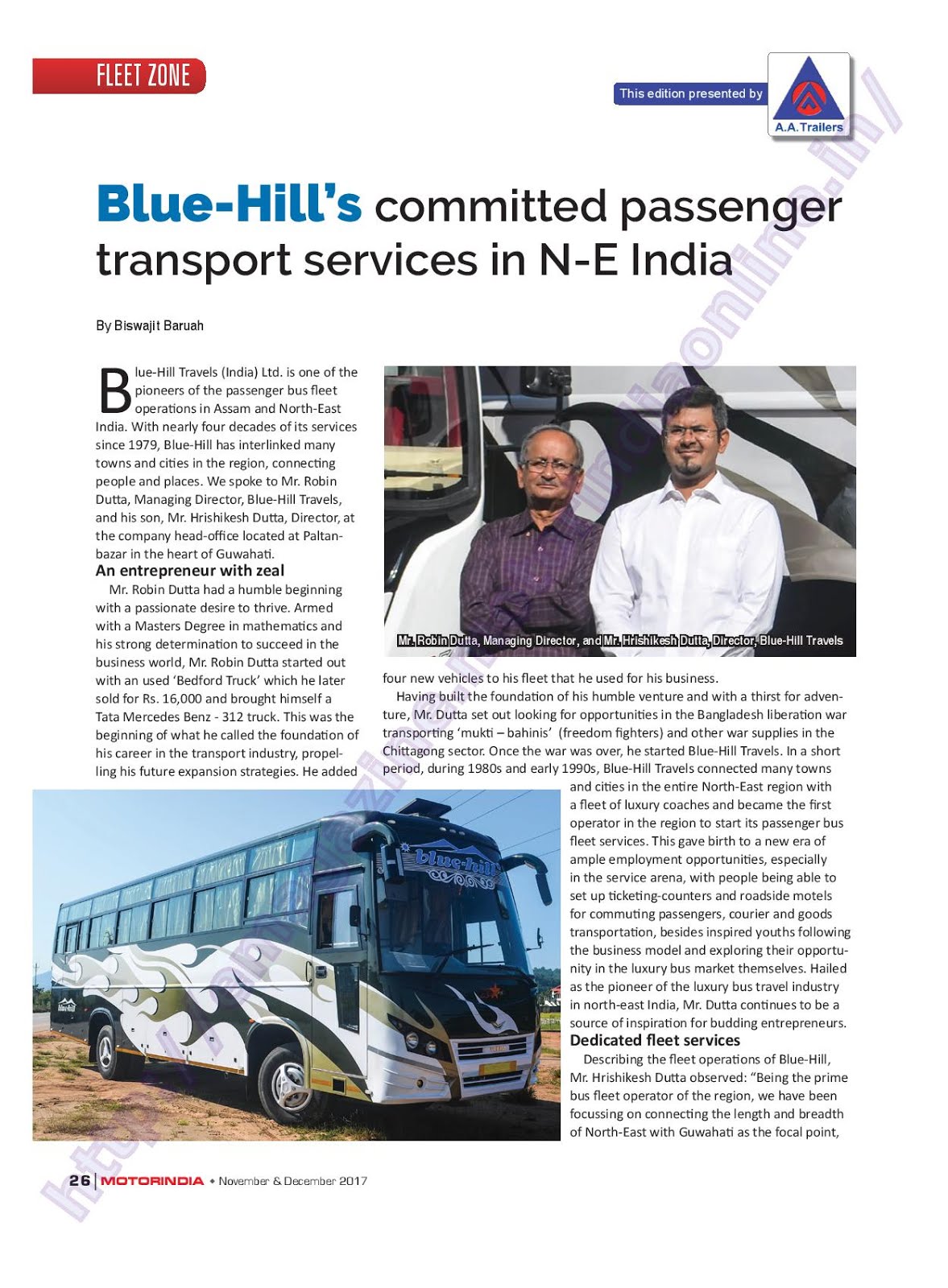 MOTOR INDIA ARTICLE 23 : BLUE HILL TRAVELS ASSAM