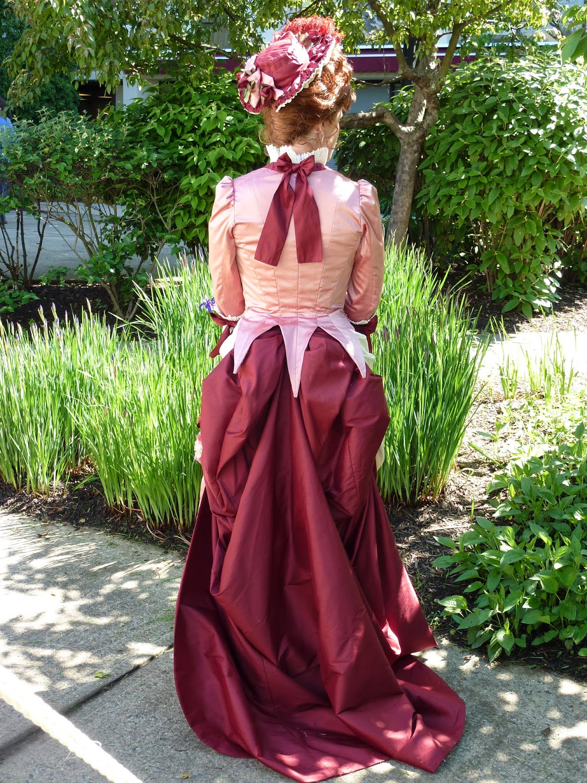Beauty From Ashes: 1880 NFE Fushia Flower Day Gown