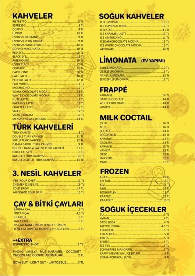 pechko moda kadikoy icecek menu