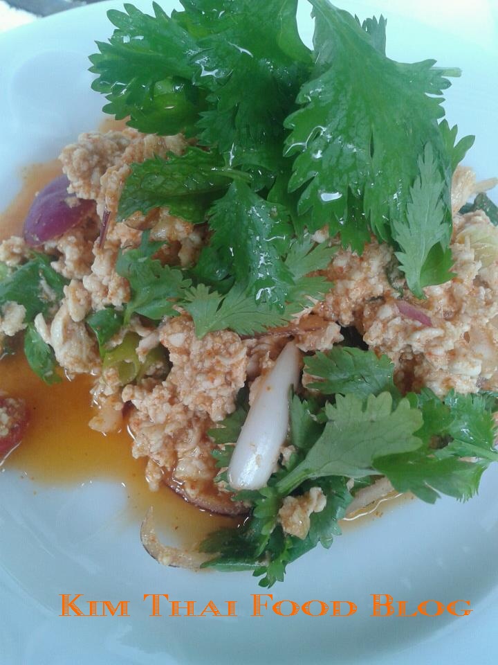 Kim Thai Food Blog Larb Kai (Spicy mined chicken salad)