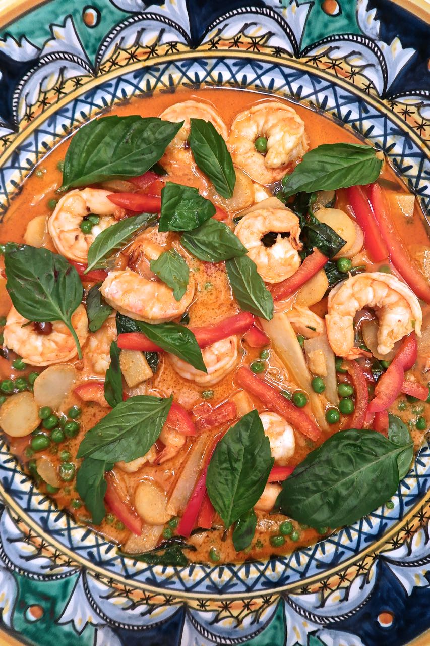 Scrumpdillyicious Thai Shrimp & Water Chestnuts in Spicy Coconut Milk