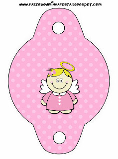 Bautismo Angelita Rubia: Tarjetería e Imprimibles para Candy Bar para Imprimir Gratis. Esta es para poner en las pajillas = pajitas = popotes.