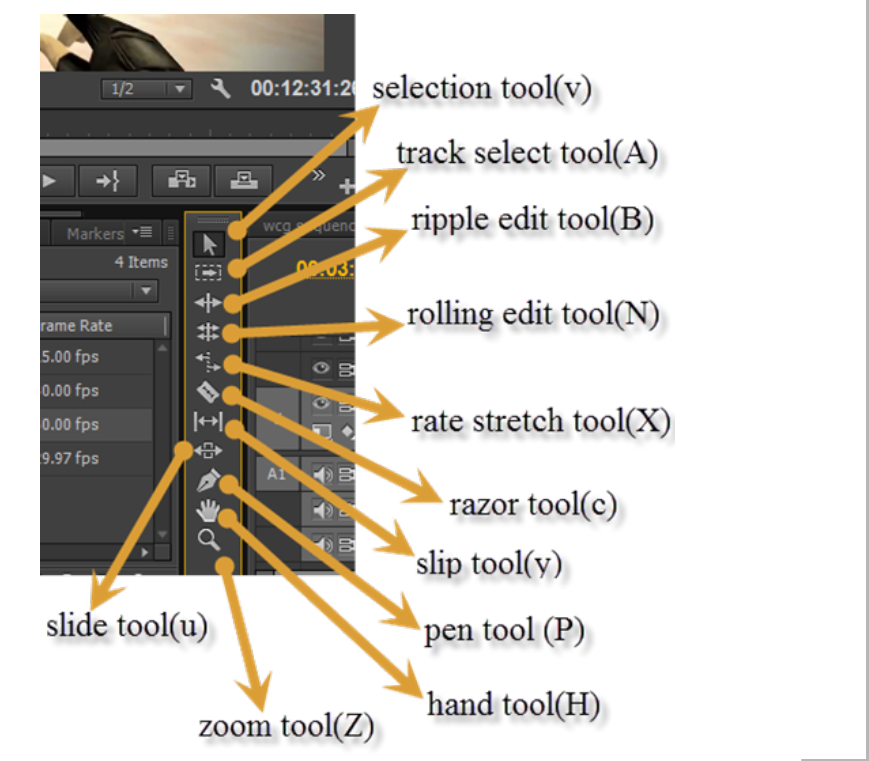 Tools track. Панель Tools в Premiere. Инструментом selection Tool. Adobe Premiere Pro инструменты. Панель инструментов Toolbox.