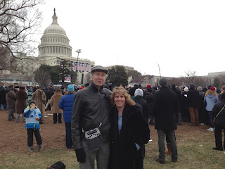 Mike and Gena in front of the capital