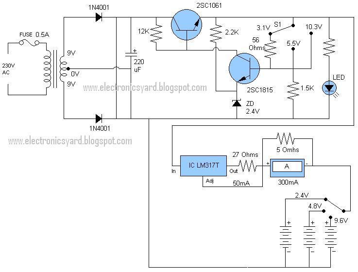 Electronics Circuit Application: NiCd Battery Charger Circuits >>