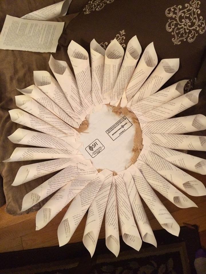 How to use recycled paper cones to make a wreath.