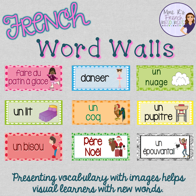 Frenchvocabularywordwallsposters WordwallsaretheperfectwaytoreinforcevocabularyintheFrenchclassroom.Clickheretoreadmoregreatwaystoteachandreviewvocabulary!