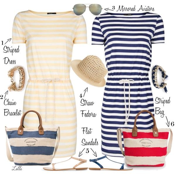Nautical Inspired Look: Stripes, Flats, Straw Fedora