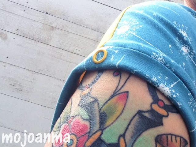 KimonoTee - mojoanma staghorn, pusteblume, maria denmark, gelb , dielederwerkstatt, sewing tattoo, tattoo