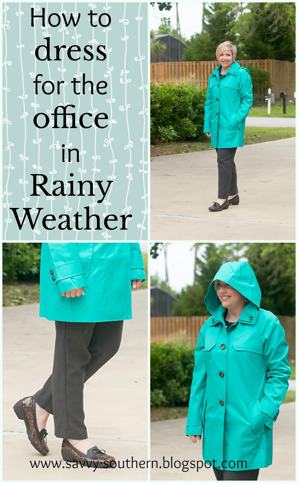 how to dress professionally in the rain