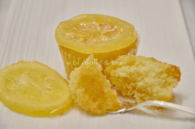 muffin al limoncello con limoni canditi