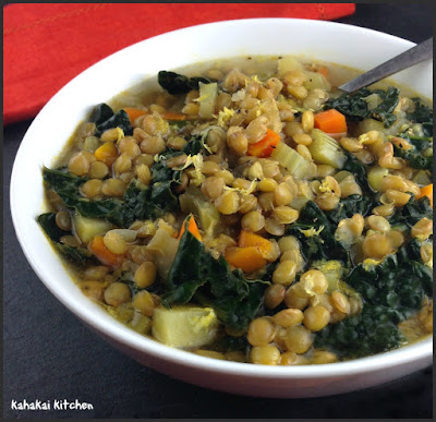 Kahakai Kitchen: Lemony Lentil Soup with Greens (It's The Year of the ...