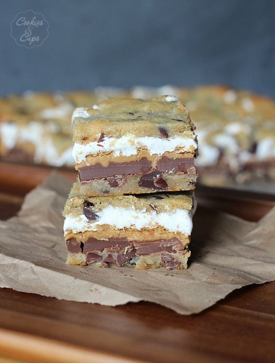 Chocolate Chip Cookie Peanut Butter S’mores Bars healthy dinner recipe