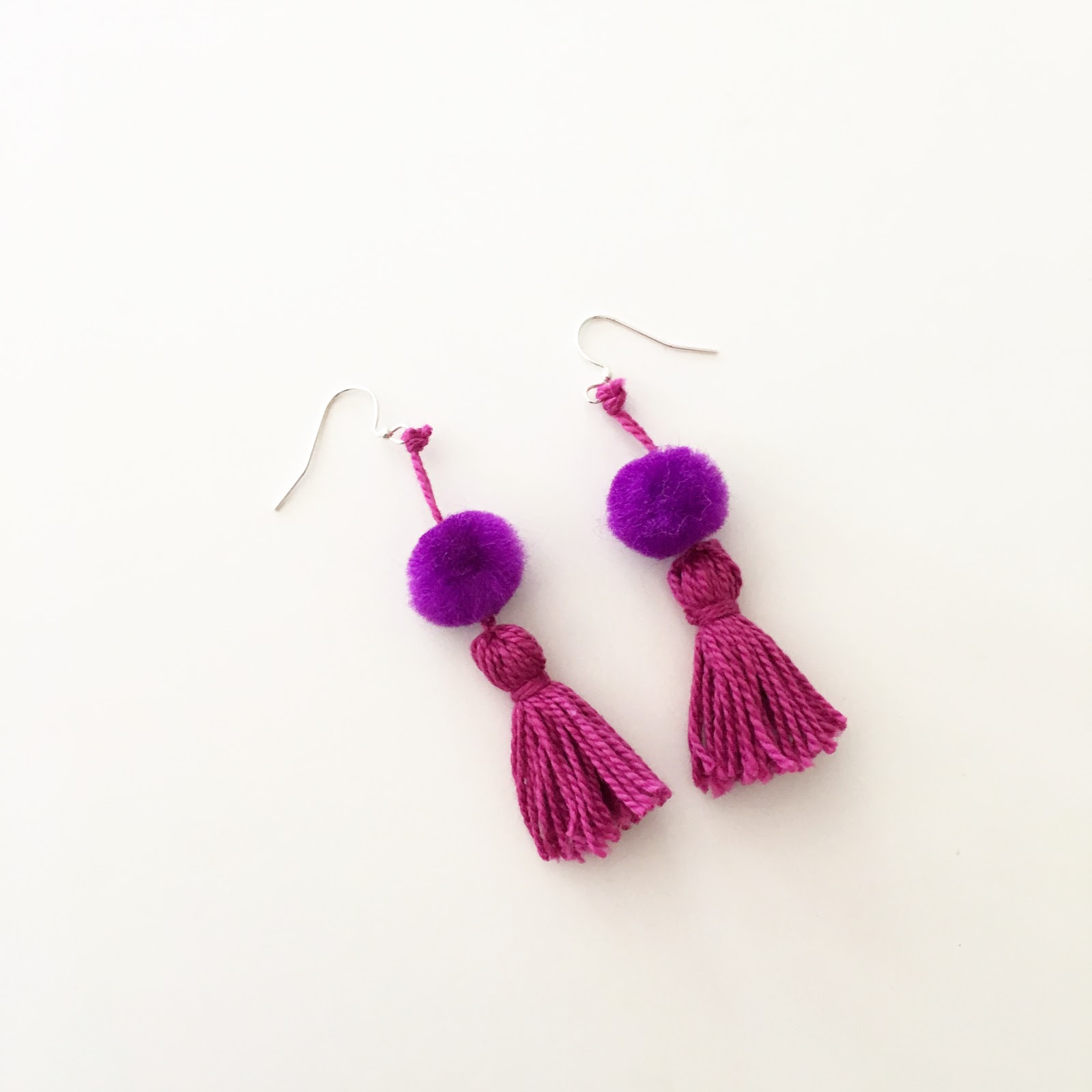 bybmg DIY Pom Pom Tassel Earrings