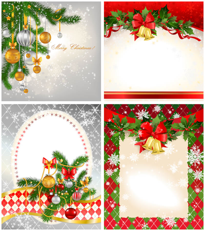 Christmas Card Templates Vector | Modelos cartão de natal, Cartões de