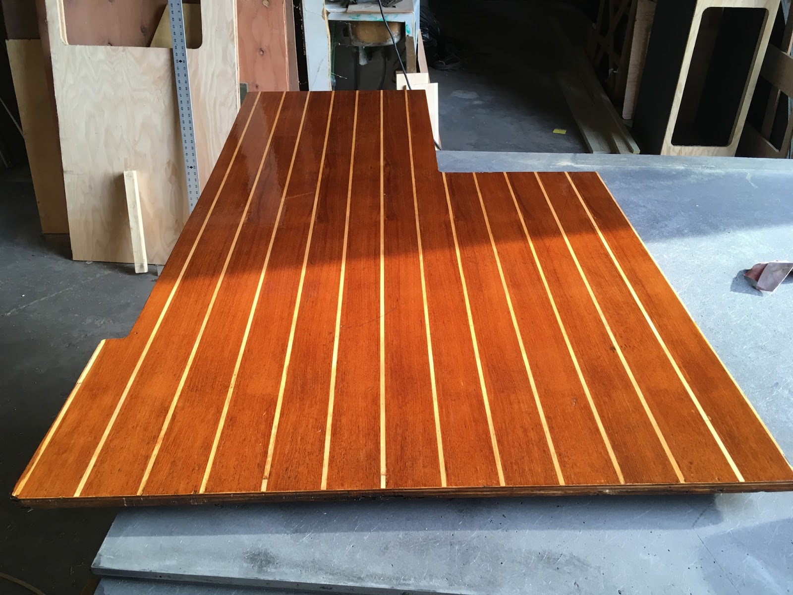 S/V Johanna Rose Refinishing the Teak and Holly sole