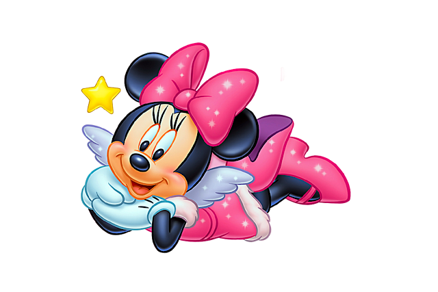 Alfabeto de Minnie Mouse con alitas Minnie estrella.