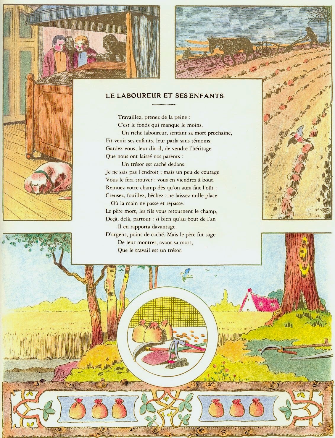 Fablimages La Fontaine et ses illustrateurs Le laboureur et ses enfants (Livre V, IV)