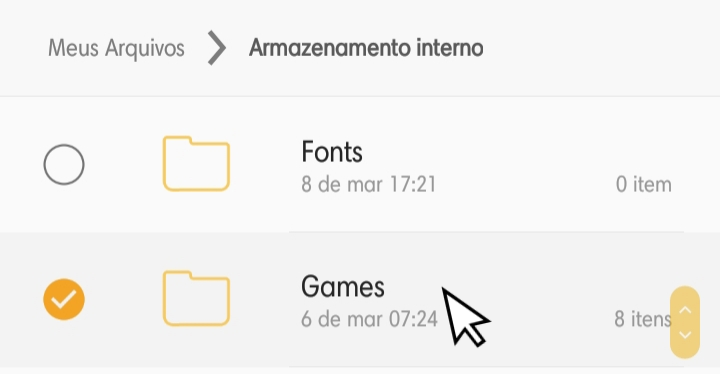 pasta dos roms do emulador