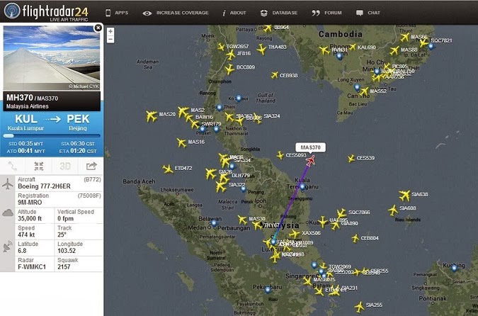 Συνεχίζεται το θρίλερ με το Boeing 777-200ER της Malaysia Airlines  και  τους  293 επιβαίνοντες