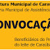 Em Caraúbas (RN) - Secretaria de Assistência Social convoca beneficiário do Programa do Leite para reunião