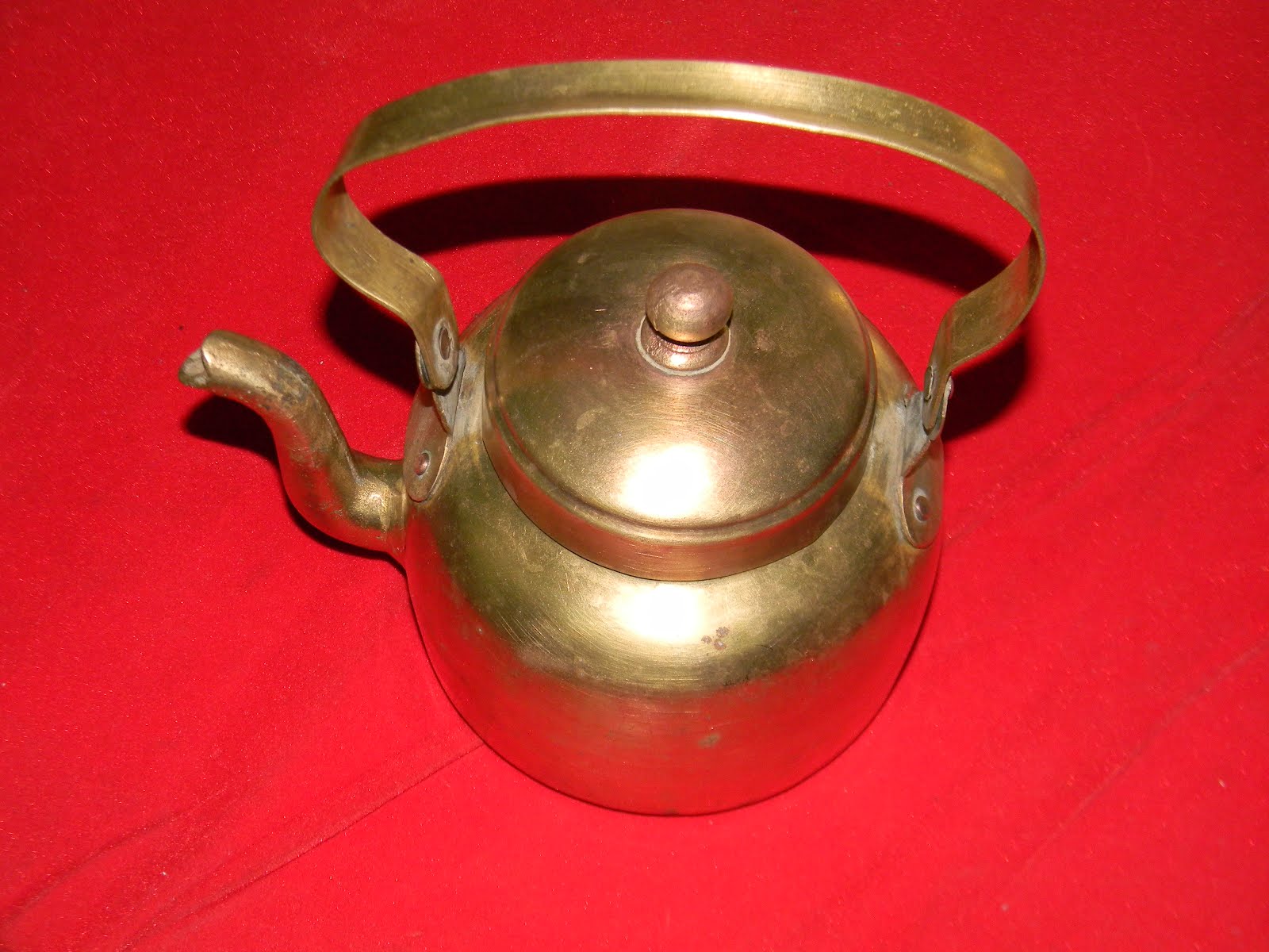 Vikki Antiques Antique brass teapot