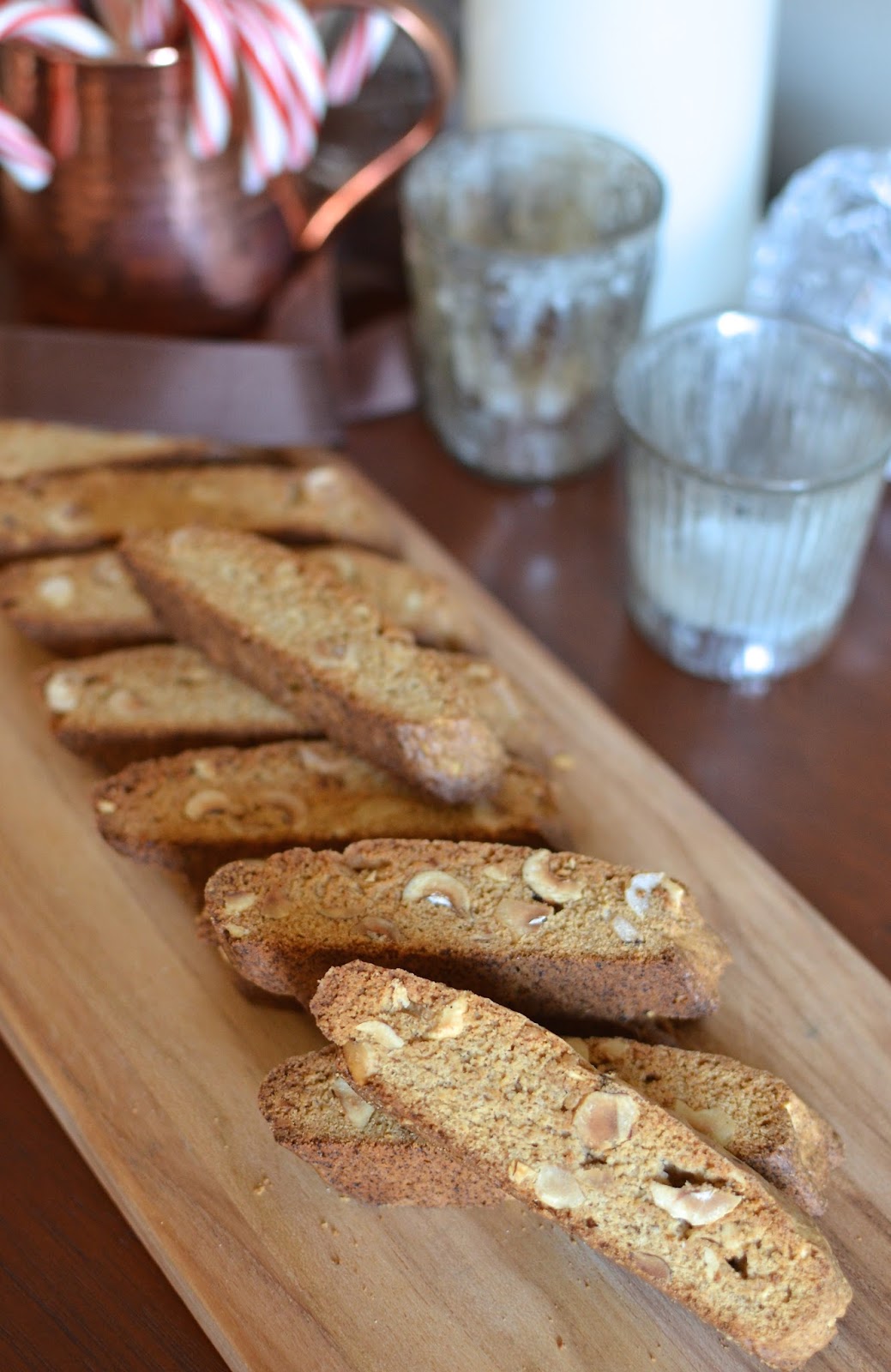 Playing with Flour Gingerbread biscotti with hazelnuts
