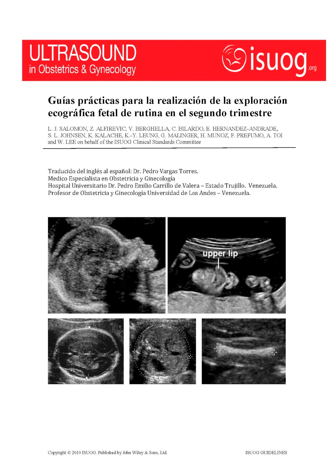 ISUOG GUÍAS PRÁCTICAS para la realización de la ecografía fetal en el
