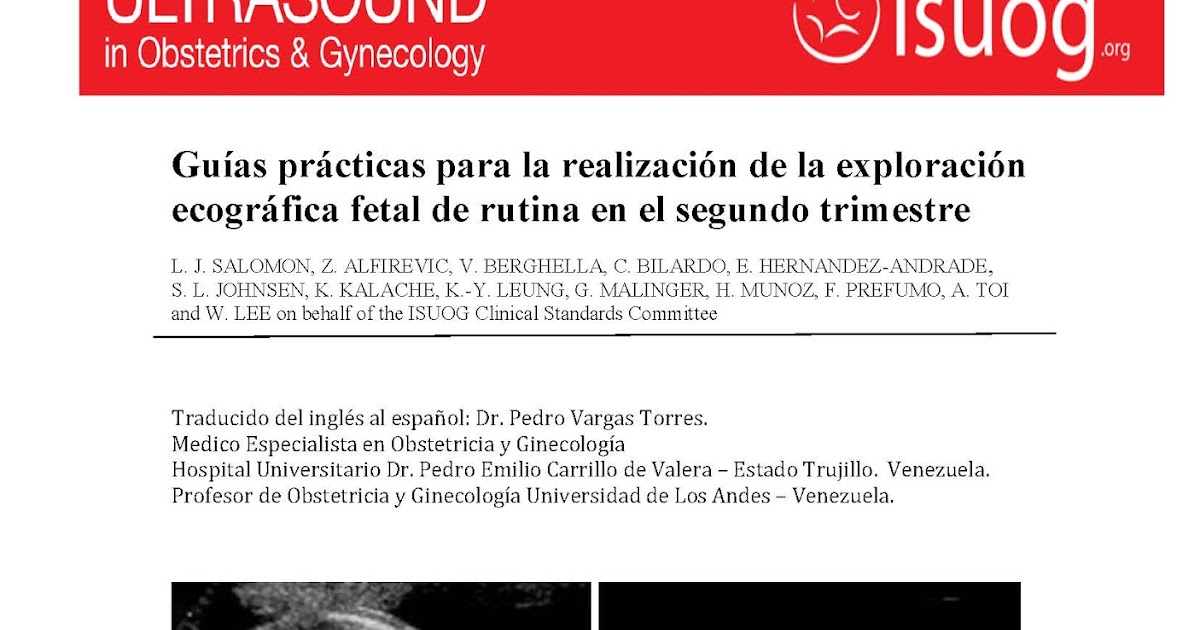 ISUOG GUÍAS PRÁCTICAS para la realización de la ecografía fetal en el