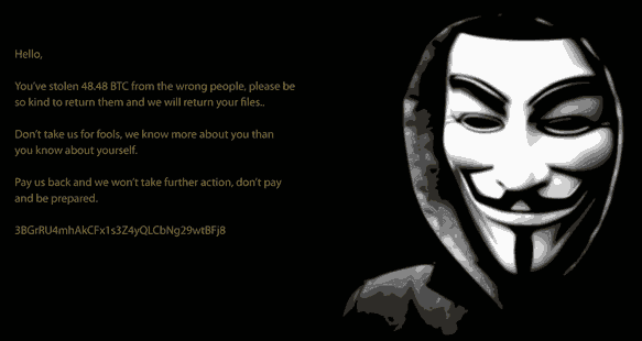 Schermata Anonymus Crypt888 ransomware