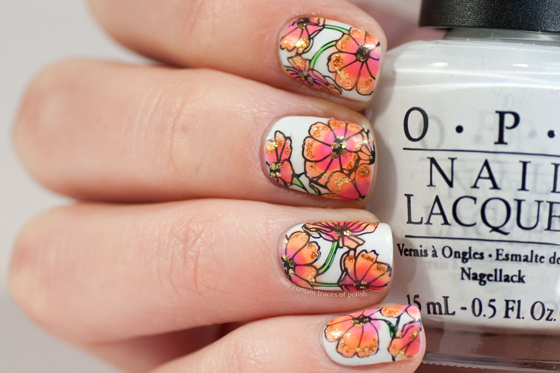 Colourful Flower Nails