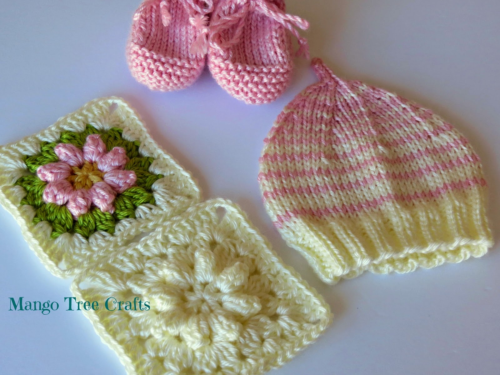 Knitted baby booties