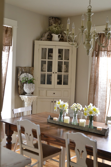 White dining room China cabinet